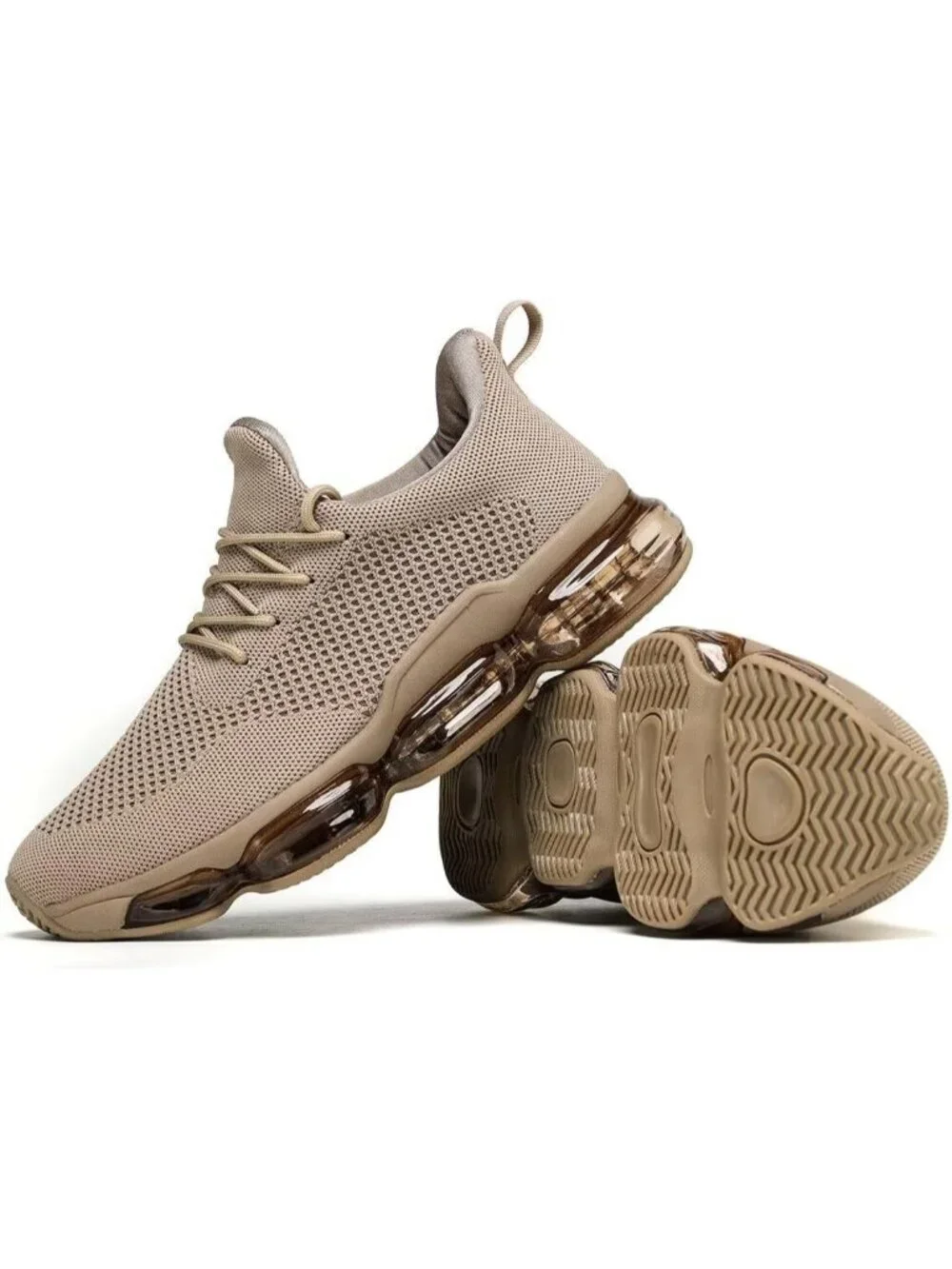 Men's Khaki Walking Shoes Casual Fashion Silp On Tennis Running Sneakers Comfort